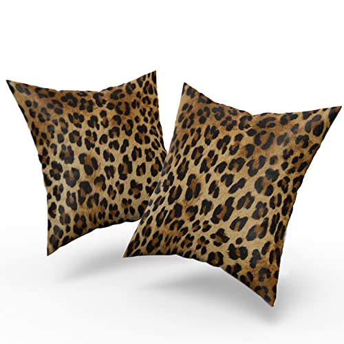 Granbey PILLOWBROWNLEOPARD20 Brown Leopard Throw Pillow Cover thumb #1