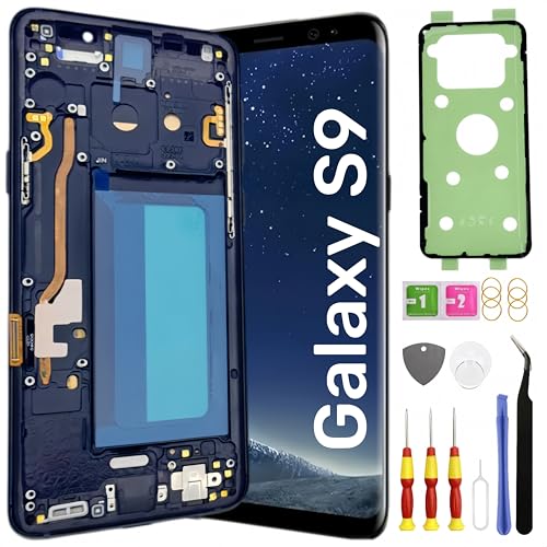 Écran Galaxy S9 TFT noir avec châssis et outils pour réparation de Samsung G960F