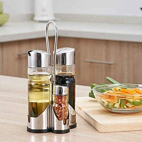 XINGYU Tanque de condimento Frasco de Vidrio de Acero Inoxidable Botella de Salsa de Soja Juego de ollas de Aceite, Adecuado para Cocina, repostar, Salsa de Soja, vinagre