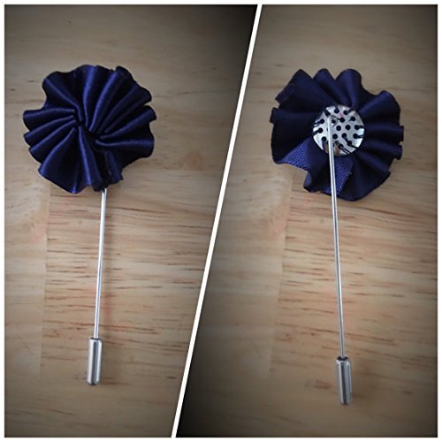 Navy blue lapel pin, navy blue boutonnière, navy blue