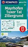 KOMPASS Wanderkarte 037 Mayrhofen, Tuxer Tal, Zillergrund 1:25.000: 3in1 Wanderkarte mit Aktiv Guide inklusive Karte zur offline Verwendung in der KOMPASS-App. Fahrradfahren. Skitouren. Langlaufen.