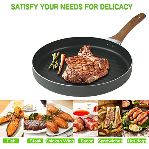 Lecooking LC-GP 11 Inch Round Frying Pan, Nonstick Aluminum Griddle Pan For Stovetop Induction Compatible, Grill Cookware thumb #4