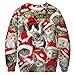 Unisex Ugly Christmas Sweatshirts 3D All Over Cats with Red Santa Hat Print Funny Xmas Party Pullover Long Sleeve Shirts Cool Holiday Festival Sweater M