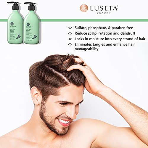 Image of Luseta Tea Tree & Mint Cleansing and Soothing Shampoo 16.9 Oz | For All Hair Types, Nourishing & Invigorating Scalp, Fights Dandruff
