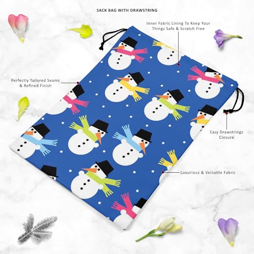 Image of ArtzFolio Snowman | Reusable Sack Bag | Bag for Gym, Storage, Vegetable & Travel