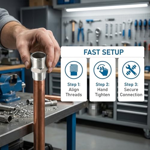 2 Stück Edelstahl Doppelnippel Reduzierstück 1/2 Zoll AG auf 3/8 Zoll AG, Adapter 1/2\ auf 3/8\ Außengewinde, für Wasserleitung Sanitär Rohre Installation Industrie Trinkwasser Wasserschlauch Zubehör
