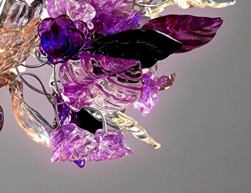 Pendant Light Purple Flowers And Leaves Lamp Shade - Handmade Ceiling Lights For Girls Bedroom - Home & Kitchen Light Fixtures - Home Decor #TOP3