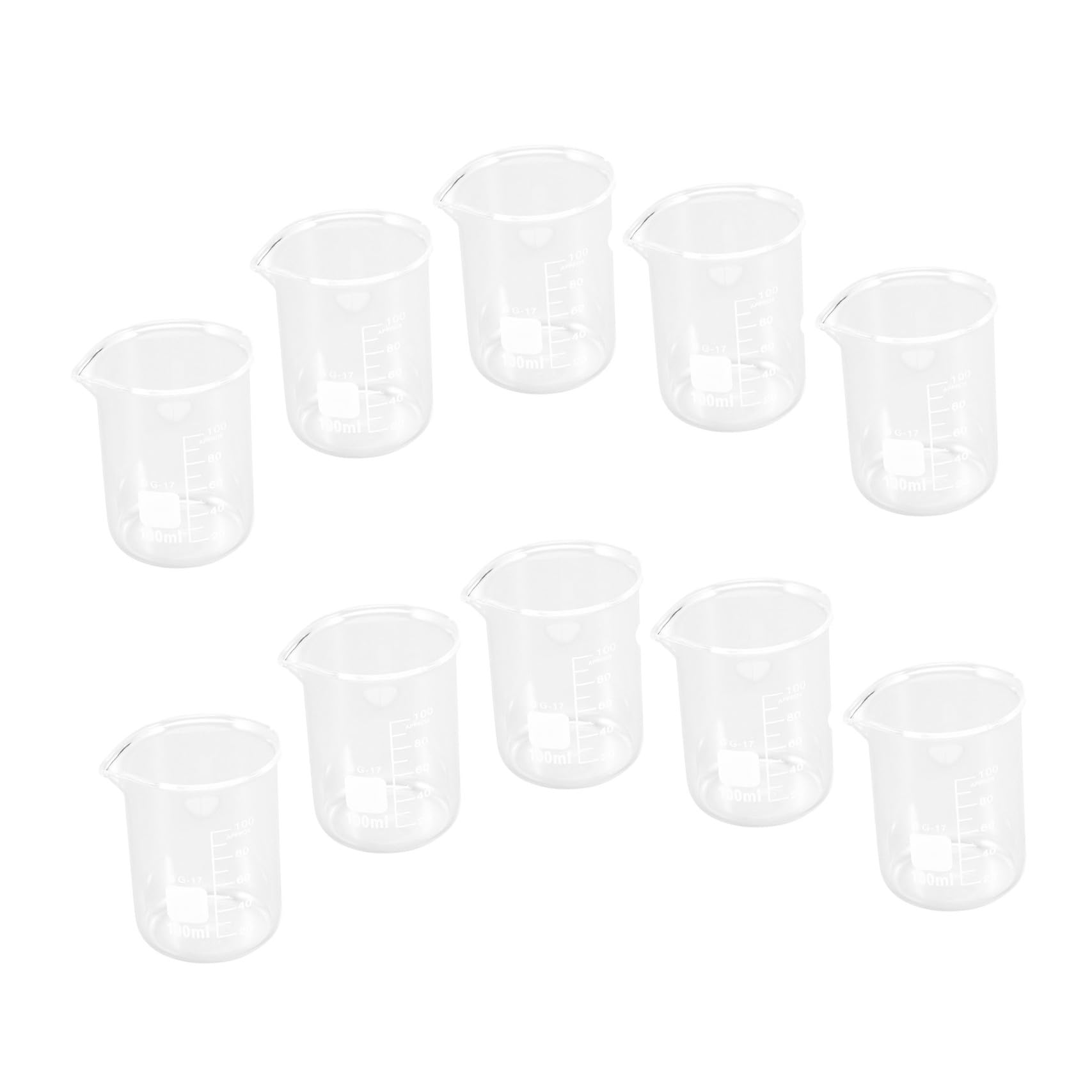 Lot de 10 Bécher de 100ml, Mesure Précise, en Verre