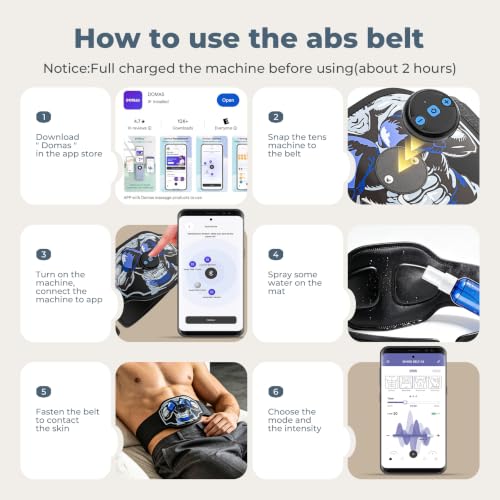 3 in 1 Wireless Tens Unit Muscle Stimulator for Pain Relief Therapy,Electronic Ab Stimulator Muscle Toner, ABS Belt Home Gym Workout Machine for Abdomen — view 4