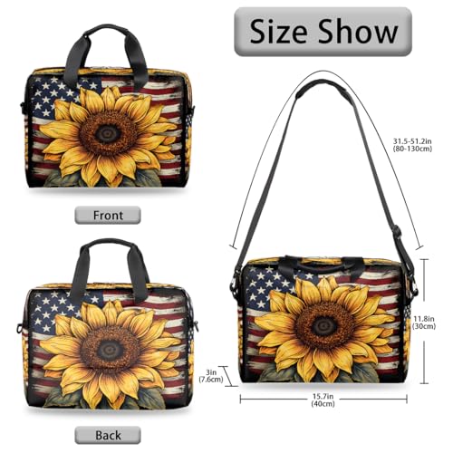 Maletín para portátil con diseño retro y bandera americana miniatura 5