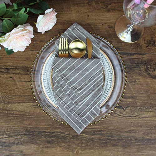 Chiffon de coton serviettes de table rayées pour repas de famille - 5