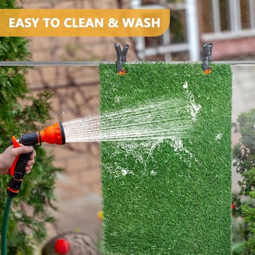 Image of Dog Grass Pad with Tray, 30 inch x 20 inch Large Artificial Grass Pad for Dogs | Indoor washable dog litter box, Reusable puppy toilet, Pet loo for puppy potty training, 4-Layer dog grass turf