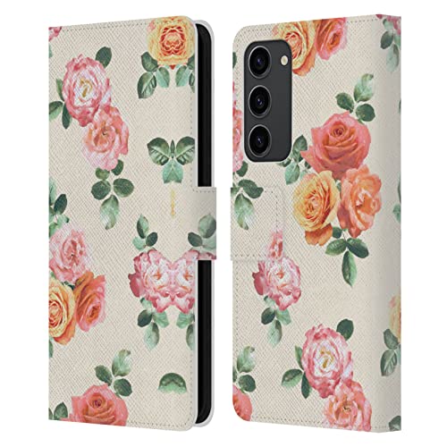 Protection Samsung Galaxy S23+ Étui Portefeuille Cuir Floral Chic pour le Quotidien