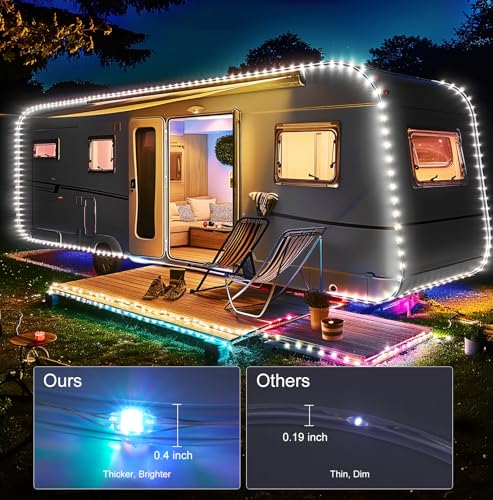 image for Brightown Rope Lights Outdoor, 33 FT 24 Color Changing String Lights w