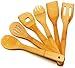 VCCUCINE Premium Kitchen 6-piece Long Handle Wooden Cooking Spoons and Spatulas Utensil Set, Ideal For Non Stick Cookware Kitchen Tools, Non Scratch Natural Wooden spoon