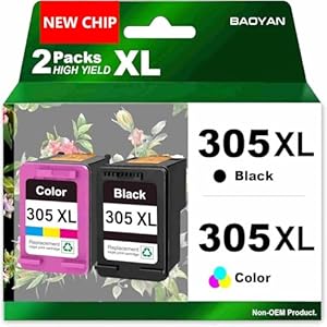 305XL 305 XL cartridges compatibel met HP 305XL 305 XL voor HP DeskJet 2700 2710 2720 DeskJet Plus 4110 4120 Envy 6010 6020 6032 Envy Pro 6400 6420 (zwarte kleur, 2 stuks)