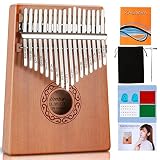 Sovvid Kalimba Thumb Piano 17 Keys, Portable Mbira Finger Piano Musical Instruments with Kalimba Son