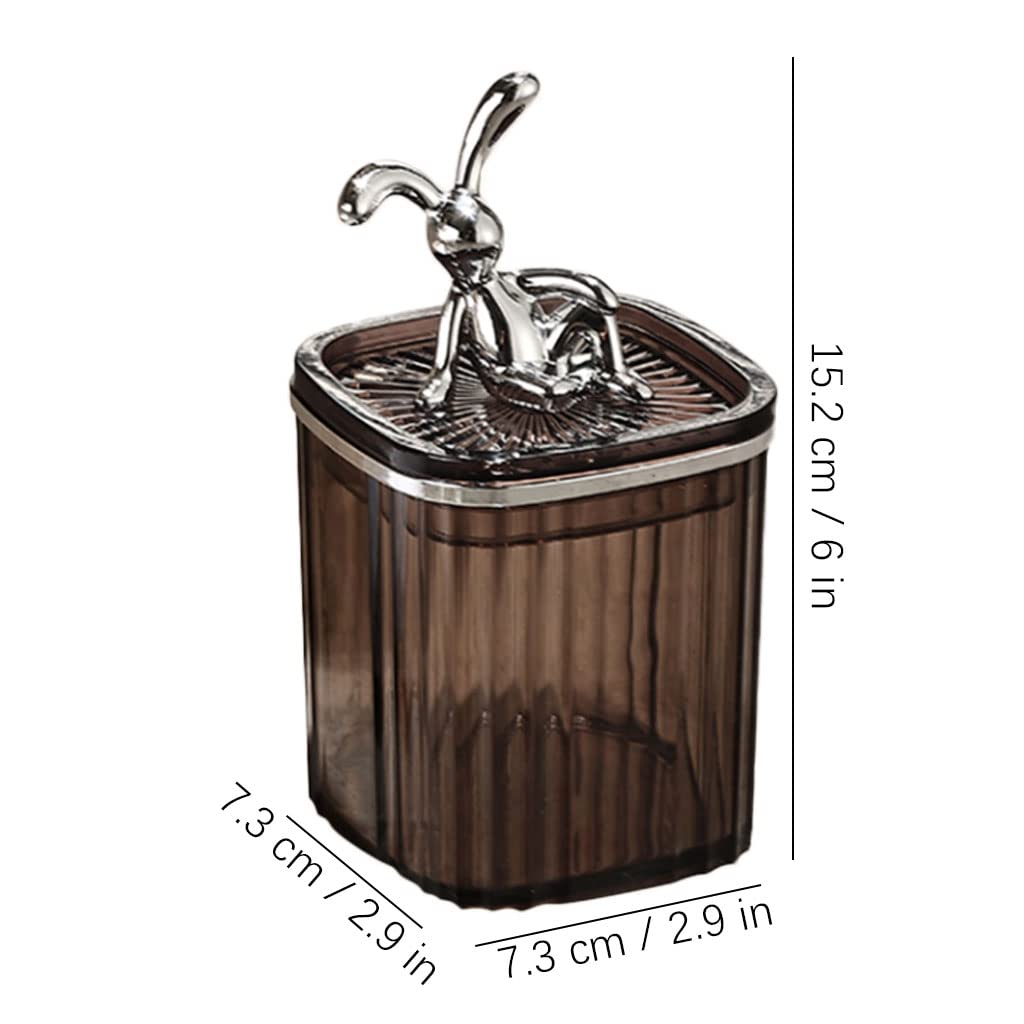 MRKU Dispenser per stuzzicadenti, Scatola Porta stuzzicadenti, Elegante, Creativo, da scrivania, in plastica con Coperchio, Organizer per Bastoncini di Cotone e Filo interdentale, casa Chic