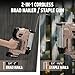 WOODSTARTER Cordless 2-in-1 Brad Nailer (Battery&Charger), 2 inches 18GA, 400 Nails, Depth Adjustment, 2 firing Modes, LED Lights, Compatible with Makita 20V Batteries, Lightweight