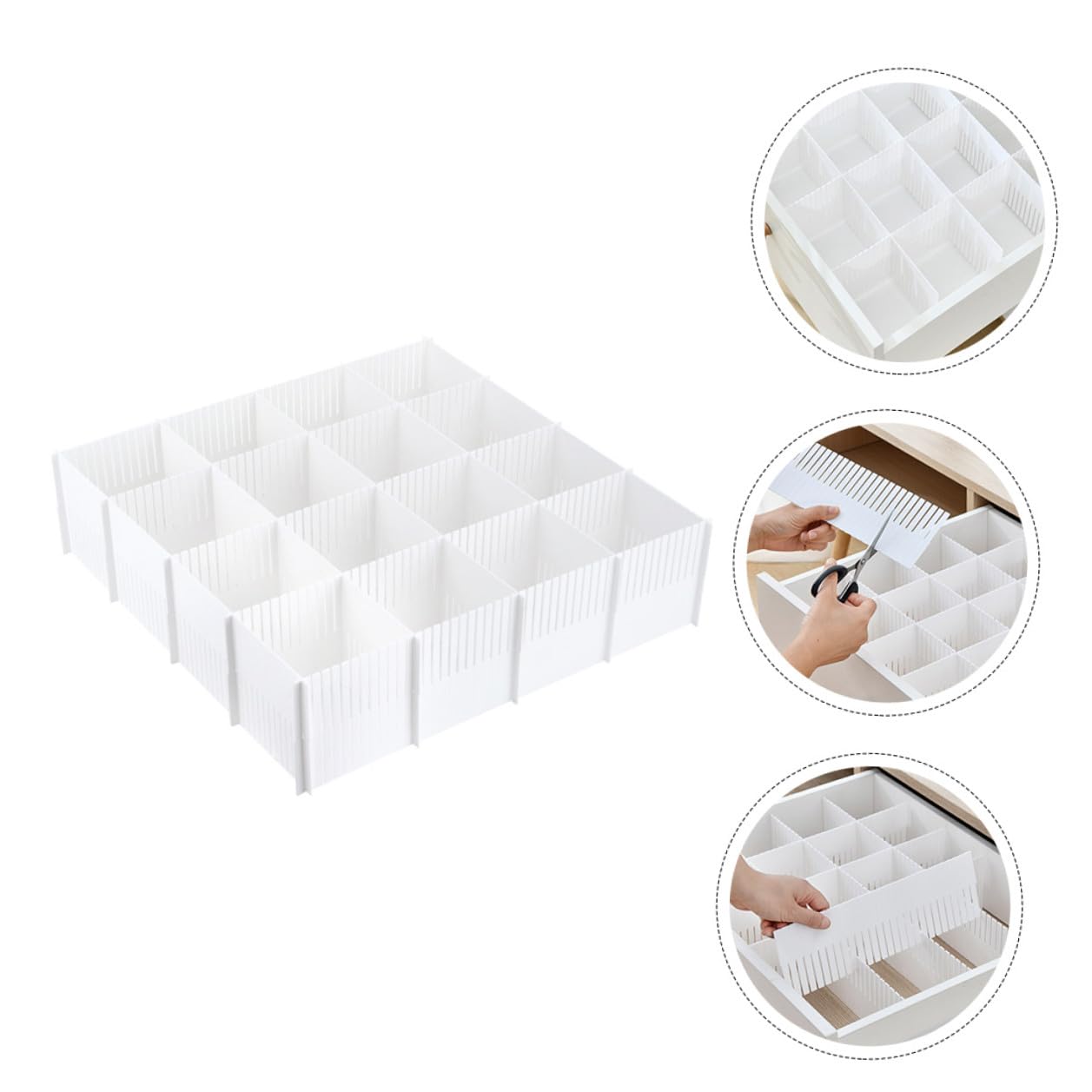 jojofuny Divisori per Cassetti 38X11 CM Set da 10 Pezzi Pannelli Separatori Modulari per Organizzazione Casa Divisori per Biancheria Intima e Calzini Scomparti Personalizzabili
