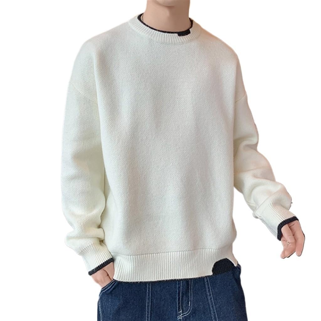 Pull en tricot contre le froid homme bleu chaud épais veste