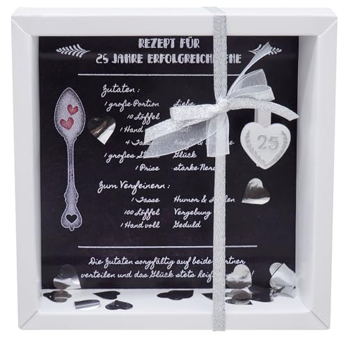 ZauberDeko Geldgeschenk Verpackung Silberhochzeit Geschenk Rezept für 25 Jahre Ehe Silberne Hochzeit