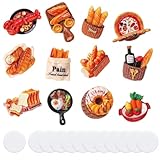 Detalles exquisitos: Los juguetes de comida tienen formas claras y colores vibrantes. El adhesivo es fuerte y fácil de usar, lo que facilita la decoración incluso para principiantes. Combina estética y practicidad.