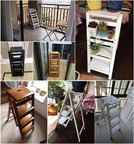 Taburete de escalada DASHADAO para interiores con biblioteca de 4 niveles de madera 7