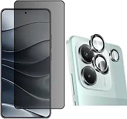 Película Privacidade 3D + Película De Câmera Para Redmi Note 14 5G