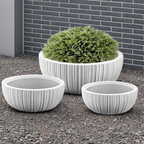 Large-Garden-Bowl-17-14-11-Inch-Shallow-Succulent-Pot-Planter-Indoor-Outdoor-Large-Lotus-Flower-Pot-with-Drainage-Hole-and-Rubber-Plug-for-Home-Patio-Garden-Set-of-3-White Large Garden Bowl 17 14 11 Inch Shallow Succulent Pot Planter Indoor Outdoor Large Lotus Flower Pot with Drainage Hole and Rubber Plug for Home Patio Garden Set of 3 White