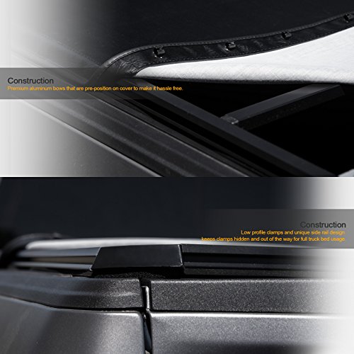 Stehlen 714937188471 Hidden Snap Tonneau Cover - Black For 2005-2015 Toyota Tacoma 5 Feet (60") Short Bed #TOP5