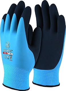 UCI AQUATEK Latex Waterproof Fully Coated Grip Work Gloves Blue (11/XXL)
