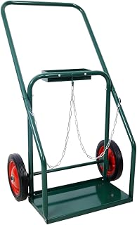 Homonova 440lbs Heavy Duty Welding Cart for Oxygen Acetylene Cylinders - 10" Rubber Wheels, Removable Steel Frame, Compact Industrial Dolly