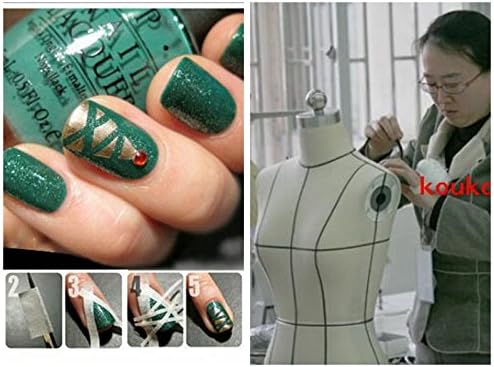 Miniatura 4 de JINBING 6 rollos de cinta adhesiva de papel Washi para manualidades, arte de uñas, dibujo, 0.079 in, 0.098 in, 0.118 in, 0.157 in, 0.197 in, 0.236