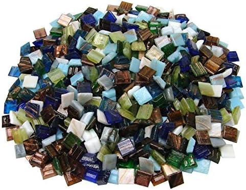 3/8" Gold Streaky Glass Tile Value Mix - 1 Lb
