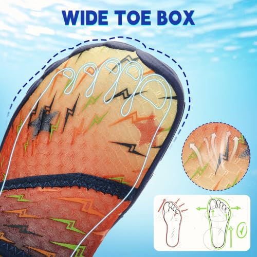 Image of Kids Water Shoes Boys Girls - Wide Toe Box Quick Dry Barefoot Shoes Breathable Non Slip Aqua Athletic Sneakers for Swim Beach Pool Kayak Hiking Sand Walking Travel Essentials (Little Kid /Big Kid)