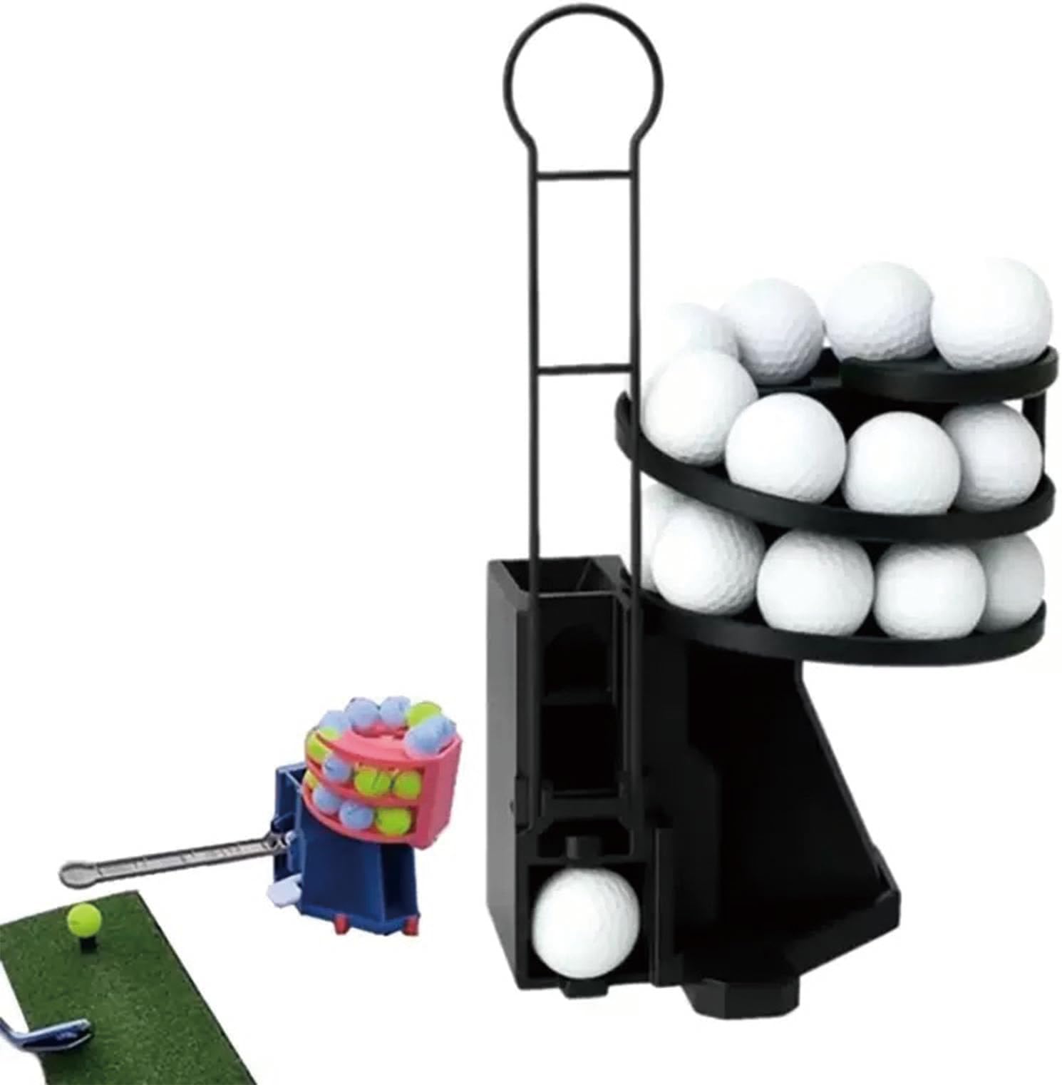 Golf Ball Dispenser, Automatic Golf Ball Tee Up Machine – Range Reload Golf Ball Dispenser & Golf Simulator Accessories, No Electricity Required for Driving Range & Home Use