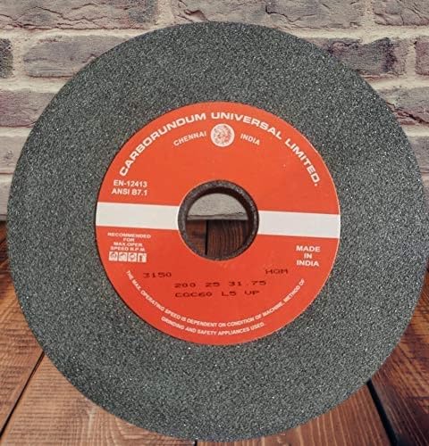 Carborundum/CUMI 8-Inch Green Grinding Wheel - 200x25x31.75 mm, CGC 60 WITH BORE REDUCER (PLASTIC BUSH)