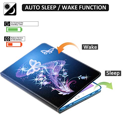 Galaxy Tab S2 9.7 Case, Dteck Folio Stand Pu Leather Protective Case With Auto Sleep/Wake Card Holders Wallet Cover For Samsung Galaxy Tab S2 9.7 Case 2015 Released Sm-T810 T815 T813,Purple Butterfly #TOP2