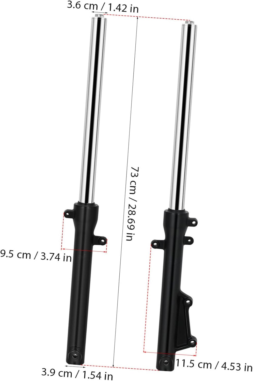 Unomor 1Pair Mini Bike Suspension Front Fork Assembly for Long Distance Travel and Daily Adaptable Motorcycle Suspension for Dirt Bikes and Pit Bikes