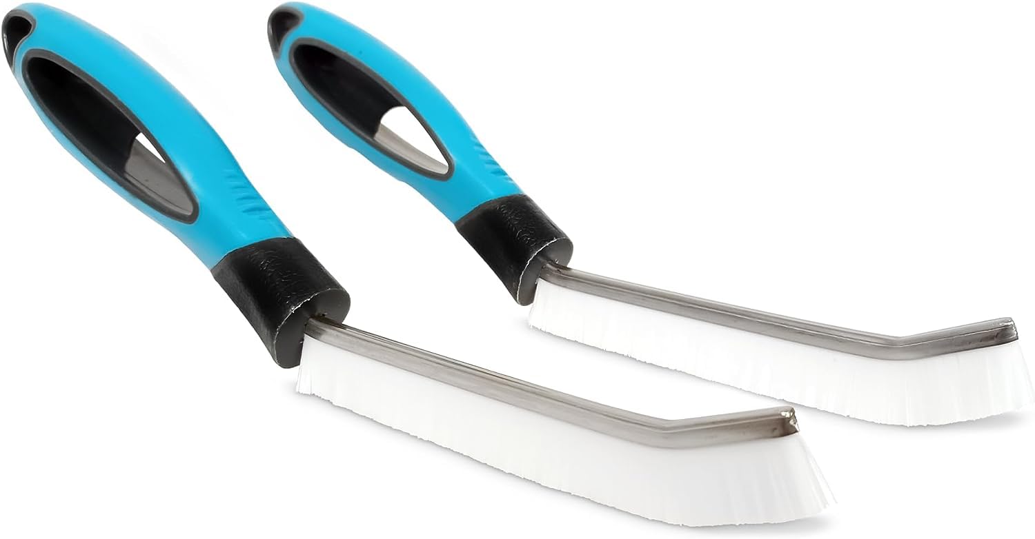 Azonee Gap Cleaning Brush, 2 Pcs Perfect Angle Grout and Utility Cleaning Brush for Showers, Kitchens Hand-held Groove Gap Cleaning Tools Door Window Track Kitchen Cleaning Brushes