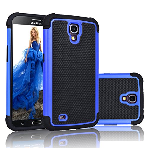 Njjex for Galaxy Mega 6.3 Case， [Nveins] Shock Absorbing Hybrid Dual Layer Rubber Plastic Impact Armor Defender Bumper Rugged Hard Sgell Case Cover for Samsung Mega 6.3 i9200/i9205/i527 [Blue]