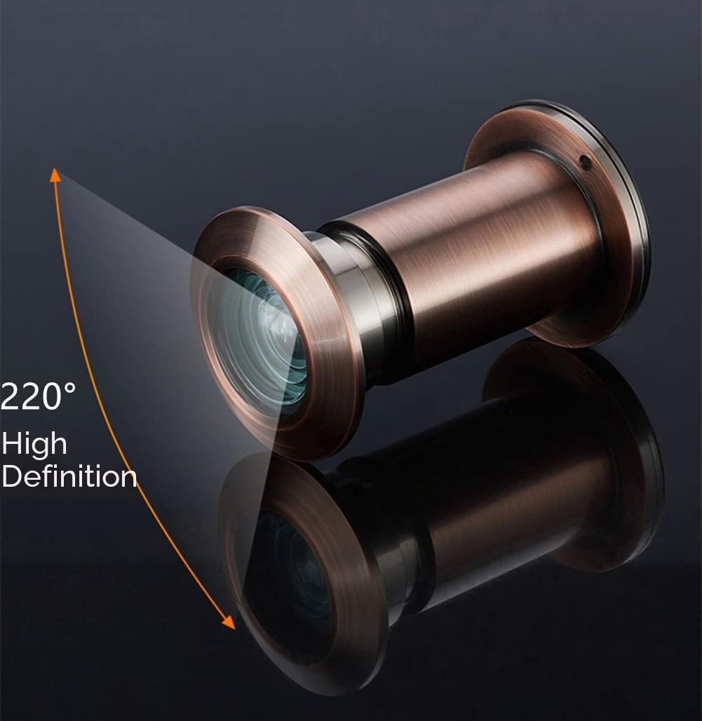 Zerodis Türspion mit Sichtschutz Door Viewer Security Peek Peephole optisches Glas 220 Grad Weitwinkel(Gebürstetes Silber)
