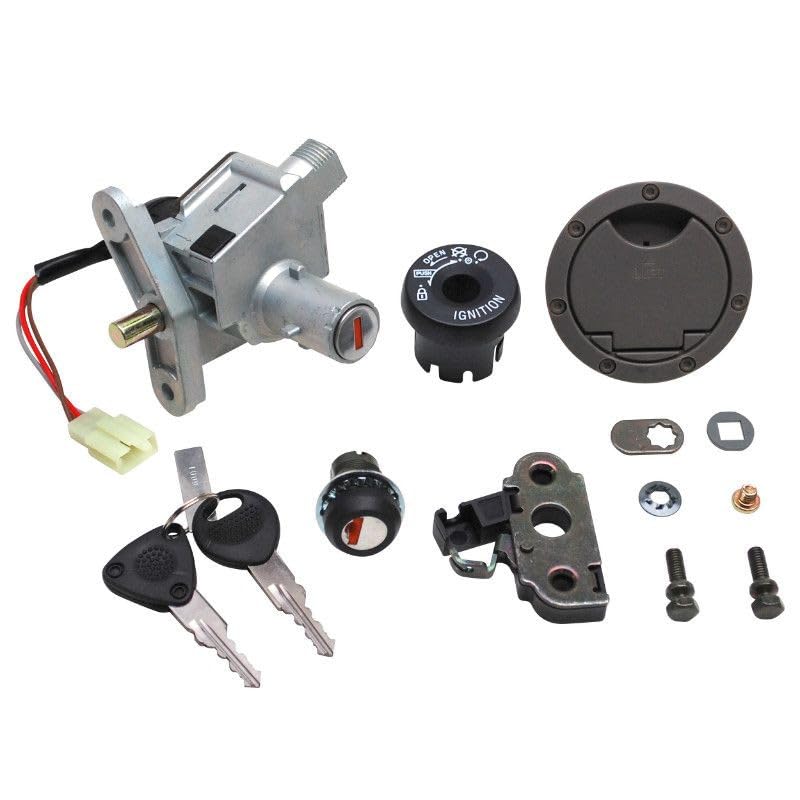 cyclingcolors contacteur à clé moto scooter mobylette compatible avec mbk nitro yamaha aerox 3 fils avec serrure de selle et bouchon essence