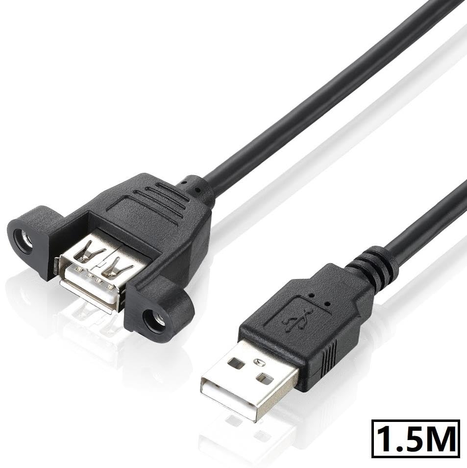 Luantic 8748 1.5 Metre Usb Dişi Erkek Panel Tipi Data Uzatma Kablosu Parazit önleyici filtreli 2xAWG24 2xAWG28 12Mbps ileetişim hızı