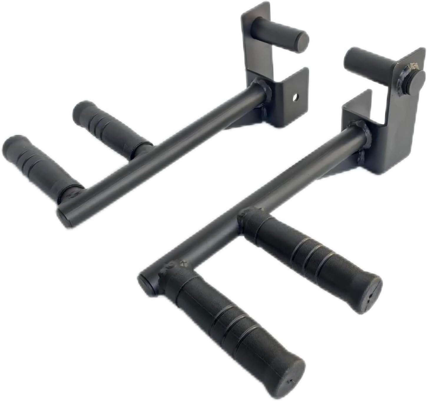 Funito 350 LBS Capacity - Dip Bars for 2x2 with 1" Hole Power Cage, Squat Rack Attachments - Narrow and Wide Grip Handles Dip Attachment for Dips, Pull Up, Push-up (Black)