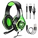 Produktbild Gaming Headset für PS4 PC Xbox One Computer, Samoleus Stereo 3.5 mm Gaming Kopfhörer mit Mikrofon, LED Lichtfür PS4, PC, Mobiltelefon, Laptops, Smartphone, Playstation 4 (Green)