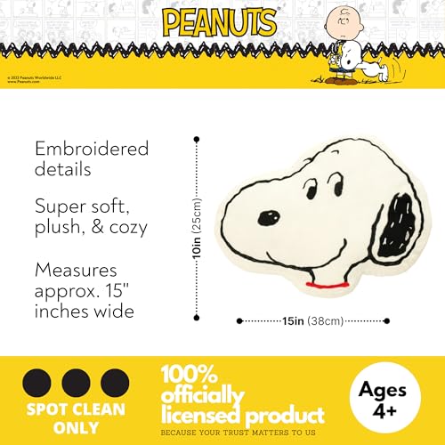 Image of Peanuts Snoopy Bedding Plush Cushion Pillow - Soft Plush Throw Pillow for Bedroom Decor & Gifts, 15 inch, (100% Officially Licensed Product) by Franco Collectibles