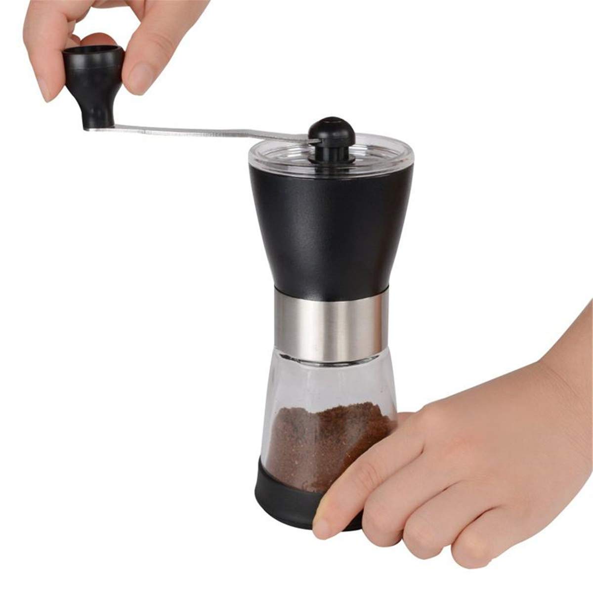 Manivela De Acero Inoxidable Resistente Al Desgaste Que Ahorra Espacio Molinillo De Café Con Núcleo De Cerámica Molinillo De Café Manual Lavable, 17x15x6cm