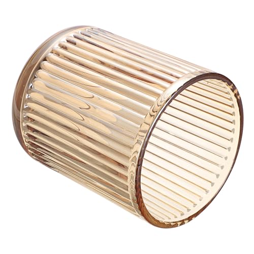 OGANAZI 2 Stück Glas Wattepads Box Wattestäbchen Behälter Set Bernstein Wattepadspender Rund Kosmetik Organizer Kleinteile Aufbewahrungsboxen für Beauty-Ei, Zahnseide, Tampon, Haarschmuck, Badesalz